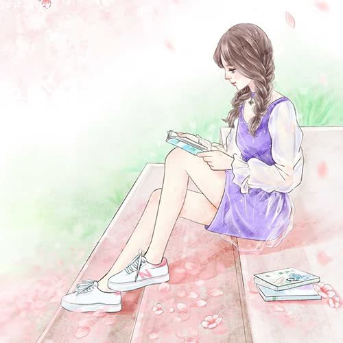 a girl sitting on a bench with her phone best cute dp