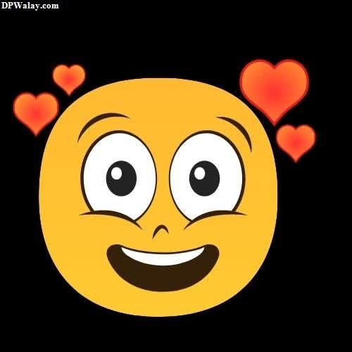 a smiley face with hearts on it-fnIv cute love emoji dp