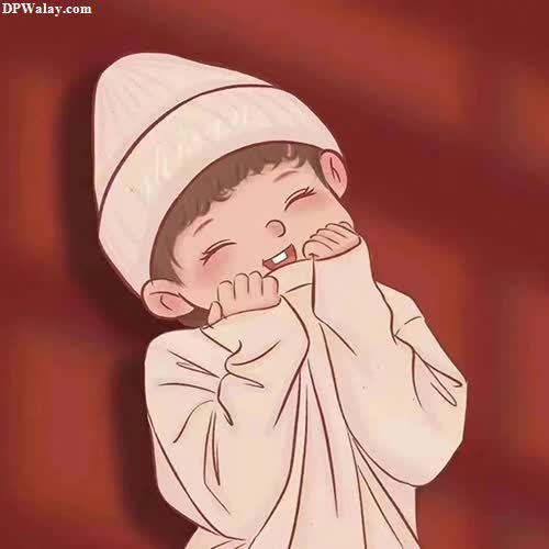 a cartoon of a little boy in a white robe dp images cute