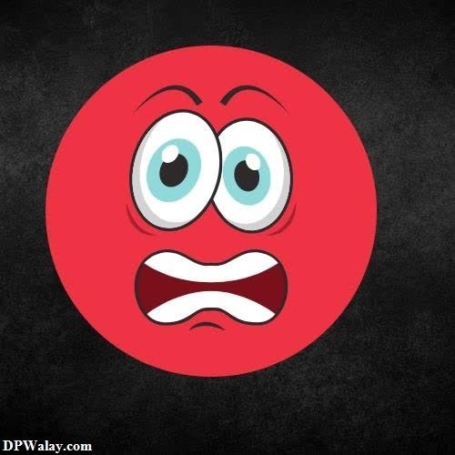 a red ball with a frown on it