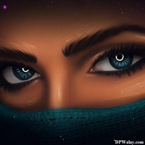 a woman's eyes with a scarf around her neck unique pictures for dp 