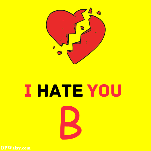 a broken heart with the words hate you b
