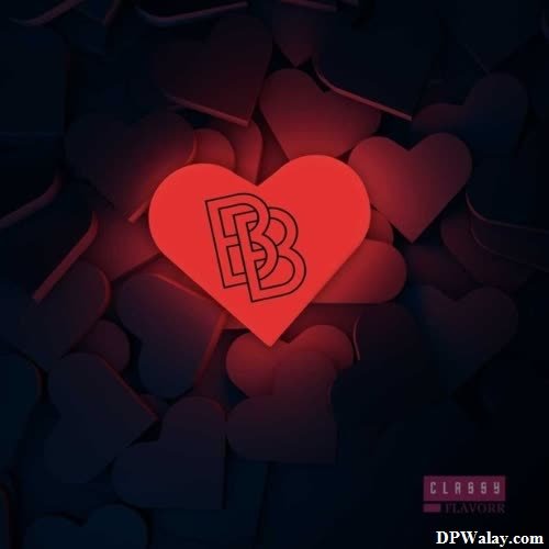 B Name DP - a heart with the letter b on it