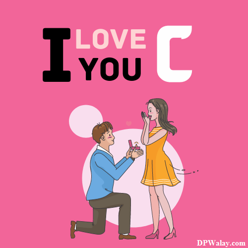 a man proposing a woman with the word i love you c alphabet images