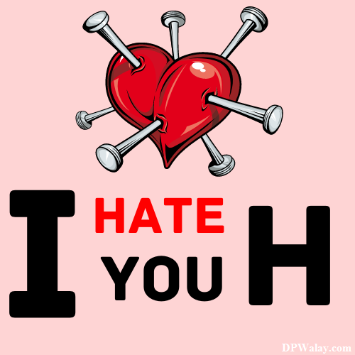 H Name DP - i hate you heart and crossed swords