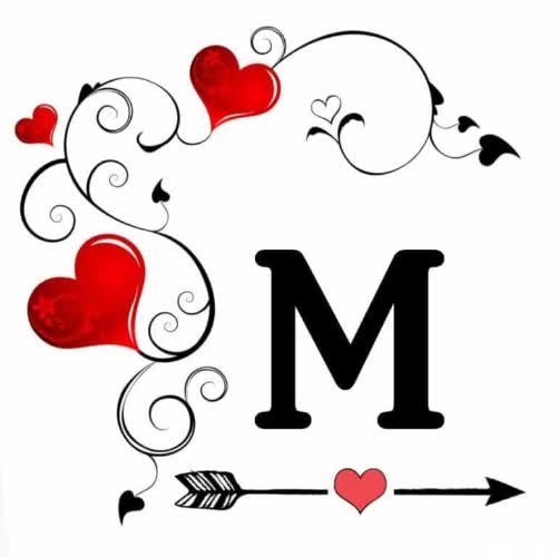 a heart with an arrow and the letter m-cMSI m name photo style