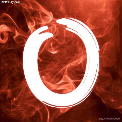 a red fire with the letter o in it