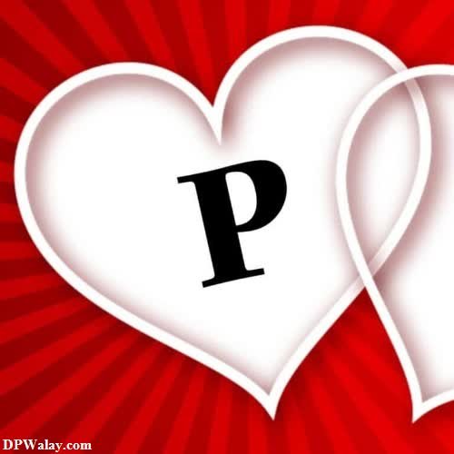 two hearts with the letter p in the middle 