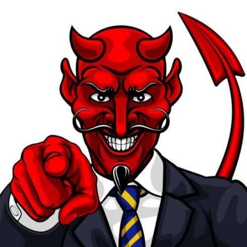a red devil with horns and horns on it's head-Vmqa 