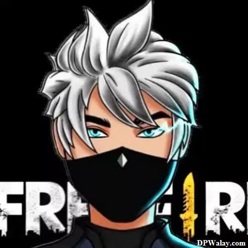 Free Fire DP - a cartoon character with a black face and white hair