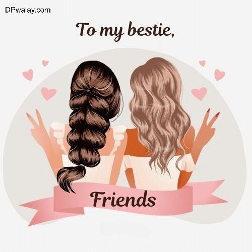 two girls with long hair and a pink ribbon with the words, ` `''''
