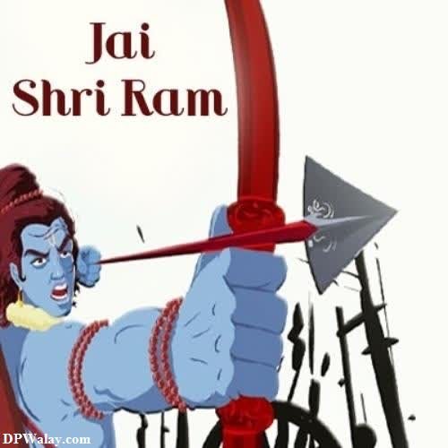 a cartoon character holding a bow and arrow jai shree ram dp for whatsapp 